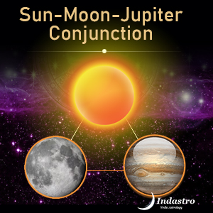 Sun, Moon, Jupiter Conjunction - 3 Planets Conjunction