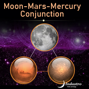 Moon-Mars-Mercury Conjunction - 3 Planet Conjunction