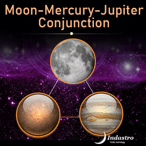 Moon-Mercury-Jupiter Conjunction - 3 Planet Conjunction