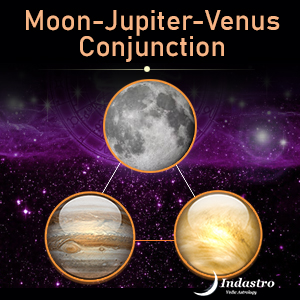 Moon, Jupiter, Venus Conjunction - 3 Planets Conjunction