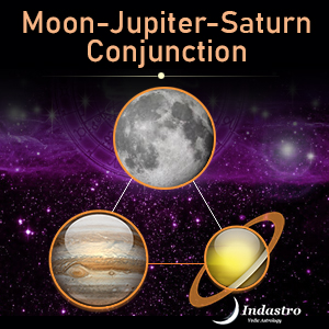 Moon, Jupiter, Saturn Conjunction - 3 Planets Conjunction
