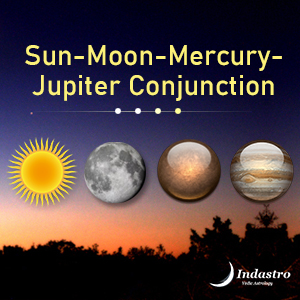 Sun-Moon-Mercury-Jupiter Conjunction - 4 Planet Conjunction