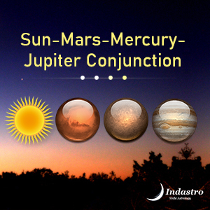 Sun-Mars-Mercury-Jupiter Conjunction - 4 Planet Conjunction