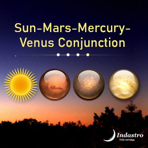Sun-Mars-Mercury-Venus Conjunction - 4 Planet Conjunction