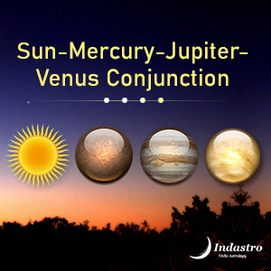 Sun-Mercury-Jupiter-Venus Conjunction - 4 Planet Conjunction