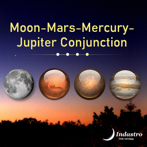 Moon-Mars-Mercury-Jupiter Conjunction - 4 Planet Conjunction