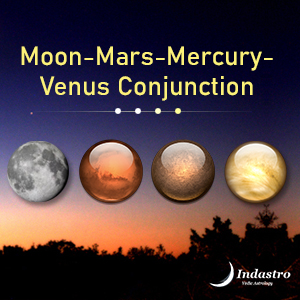 Moon-Mars-Mercury-Venus Conjunction - 4 Planet Conjunction
