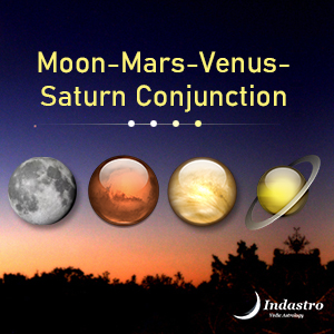 Moon-Mars-Venus-Saturn Conjunction - 4 Planet Conjunction