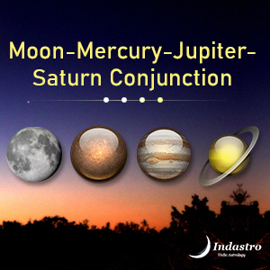 Moon-Mercury-Jupiter-Saturn Conjunction - 4 Planet Conjunction