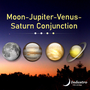 Moon-Jupiter-Venus-Saturn Conjunction - 4 Planet Conjunction