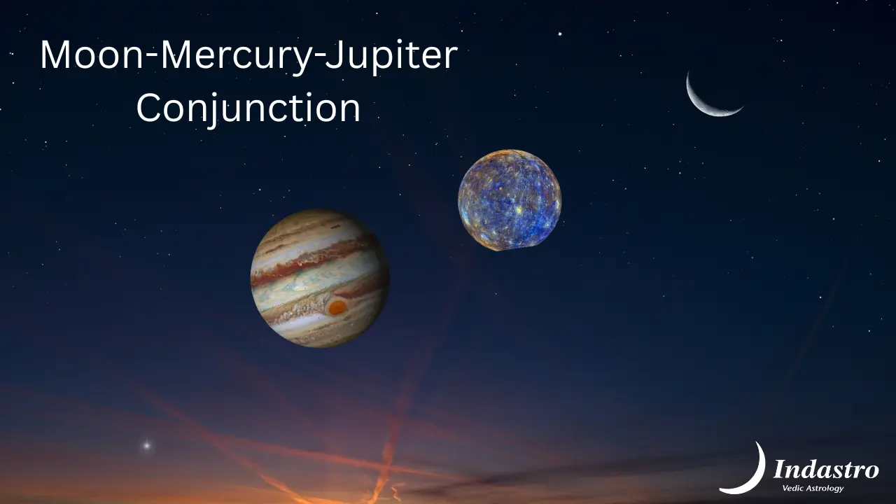 Moon-Mercury-Jupiter Conjunction - 3 Planet Conjunction