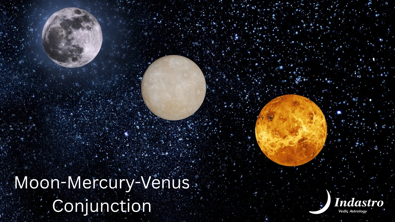 Moon-Mercury-Venus Conjunction - 3 Planet Conjunction
