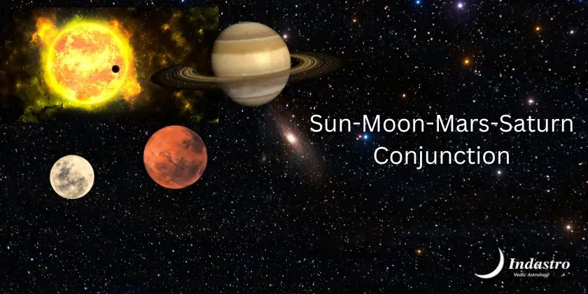 Sun-Moon-Mars-Saturn Conjunction - 4 Planet Conjunction