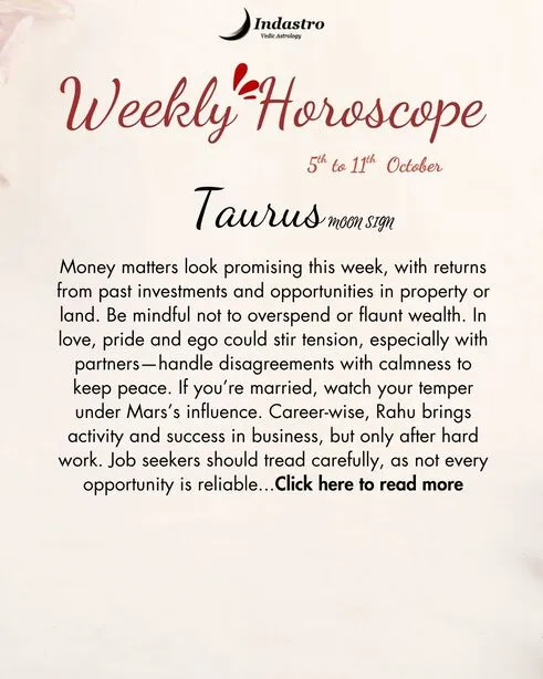Weekly Taurus Horoscope