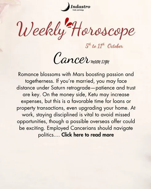 Weekly Cancer Horoscope